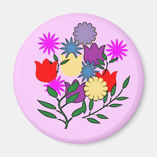 Spring Bloemen boeket magneet (Voorkant)