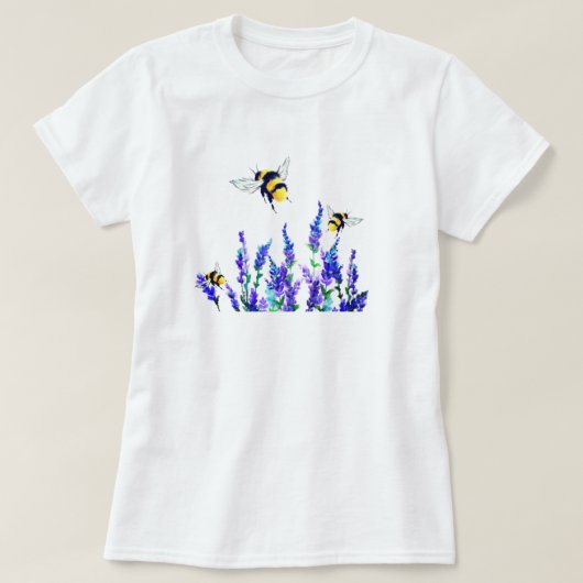 Spring Bloemen en Bijen T-Shirt (Design voorkant)