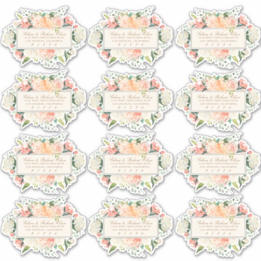 Spring Bloemen paar retour adreslabels Sticker (Voorkant)