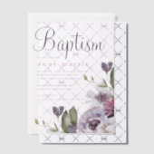  Spring Bloemen Paarse Bloemen Doop Vellum Uitnodigingen (Offset (Uitnodiging))