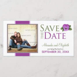 Spring Bloemen Pansies Save the Date Aankondiging