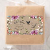 Spring Bloemen Rustiek Script Ei Karton Label (Insitu)