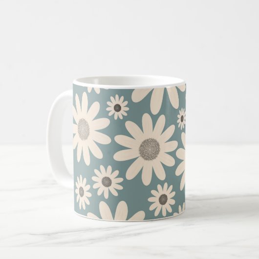 Spring bloemenprint voor een lichte en vrolijke st koffiemok (Voorkant links)