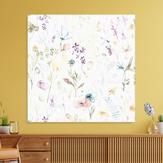 Spring Bloemenweide Canvas Afdruk (Insitu (Woonkamer))
