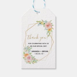 Spring bloesem blush gouden bruiloft gunst cadeau  cadeaulabel