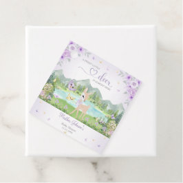 Spring Bloom and Butterflies Deer Baby Shower Bedankjes Labels