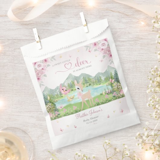 Spring Bloom and Butterflies Deer Baby Shower  Bedankzakje (Geknipt)