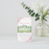 Spring Bloom and Butterflies Deer Baby Shower  Informatiekaartje (Staand voorkant)