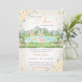 Spring Bloom and Butterflies Deer Baby Shower  Kaart (Staand voorkant)