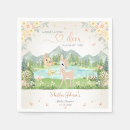 Spring Bloom and Butterflies Deer Baby Shower Servet