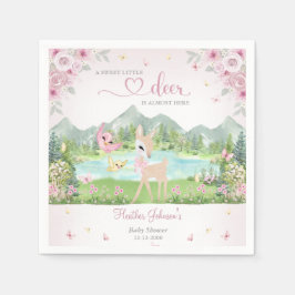 Spring Bloom and Butterflies Deer Baby Shower Servet