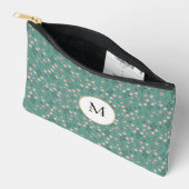 'Spring Bloom', blauwgroen & roze bloemen op maat Etui (Open)