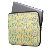 Spring Bloom Burst Pattern Laptop Sleeve (Voorkant Links)