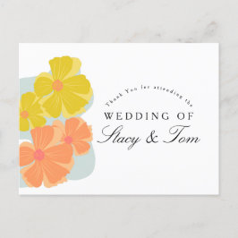 Spring Bloom Cosmos Hand Drawn Wedding Briefkaart