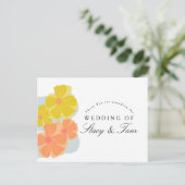 Spring Bloom Cosmos Hand Drawn Wedding Briefkaart (Staand voorkant)