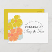 Spring Bloom Cosmos Hand Drawn Wedding Briefkaart (Voorkant / Achterkant)