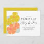 Spring Bloom Cosmos Hand Drawn Wedding Invitation Briefkaart (Voorkant / Achterkant)