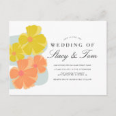 Spring Bloom Cosmos Hand Drawn Wedding Invitation Briefkaart (Voorkant)