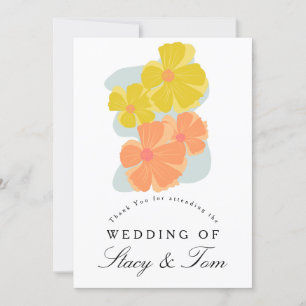 Spring Bloom Cosmos Hand Drawn Wedding Kaart