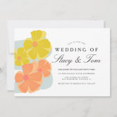 Spring Bloom Cosmos Hand Drawn Wedding Kaart (Voorkant)