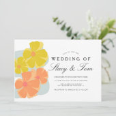 Spring Bloom Cosmos Hand Drawn Wedding Kaart (Staand voorkant)