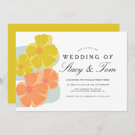 Spring Bloom Cosmos Hand Drawn Wedding Kaart