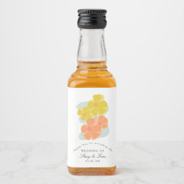 Spring Bloom Cosmos Hand Drawn Wedding Likeurfles Etiket