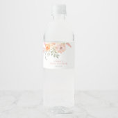Spring Bloom Floral Pink Girl Baby Shower Waterfles Etiket (Voorkant)