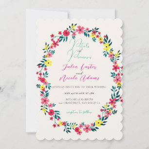 Spring Bloom Garden Wedding Kaart