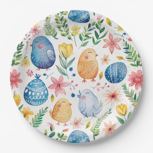 Spring Bloom Pasen 3 Papieren Bordje (Voorkant)