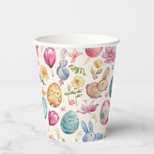 Spring Bloom Pasen 6 Papieren Bekers (Voorkant)
