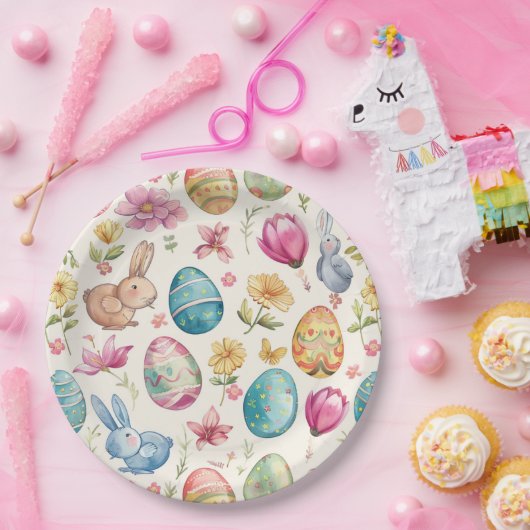 Spring Bloom Pasen 6 Papieren Bordje (Feest)
