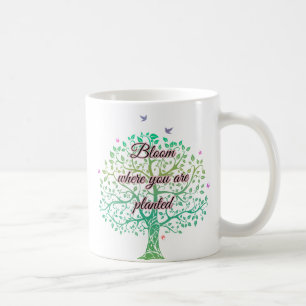 Spring Bloom Quote Mok, Inspirerend Bloemen Gift Koffiemok