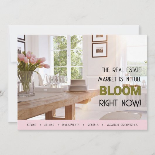 Spring Bloom Real Estate Agent Marketing Briefkaar Feestdagenkaart (Voorkant)