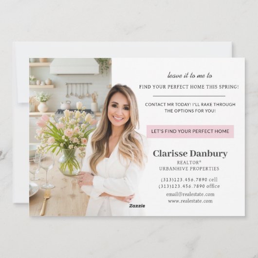 Spring Bloom Real Estate Agent Marketing Briefkaar Feestdagenkaart (Achterkant)