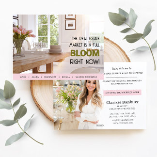 Spring Bloom Real Estate Agent Marketing Briefkaar Feestdagenkaart