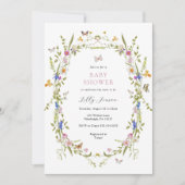 Spring Bloom Vlinders en Bloemen Baby shower Kaart (Voorkant)