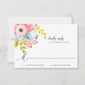Spring Bloom Waterverf Floral Wedding RSVP (Voorkant)