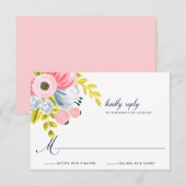 Spring Bloom Waterverf Floral Wedding RSVP Kaartje (Voorkant / Achterkant)