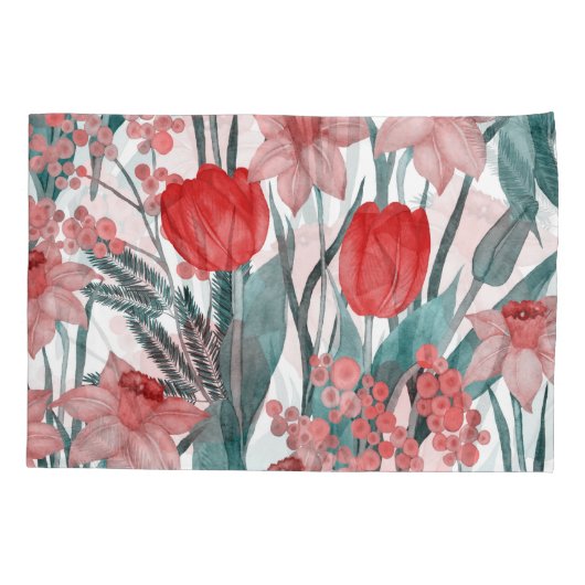 Spring Bloom Waterverf Pattern Kussensloop (Achterkant)