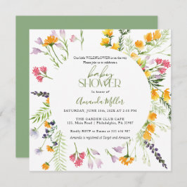 Spring Bloom Wildflower Baby shower-uitnodiging Save The Date