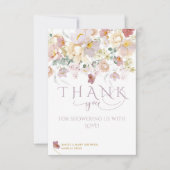 Spring Bloom Wildflower Paars Girl Baby shower Bedankkaart (Voorkant)