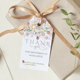 Spring Bloom Wildflower Paars Girl Baby shower Cadeaulabel