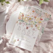 Spring Bloom Wildflower Paars Girl Baby shower Kaart