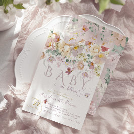 Spring Bloom Wildflower Paars Girl Baby shower Kaart
