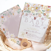 Spring Bloom Wildflower Paars Girl Baby shower Kaart