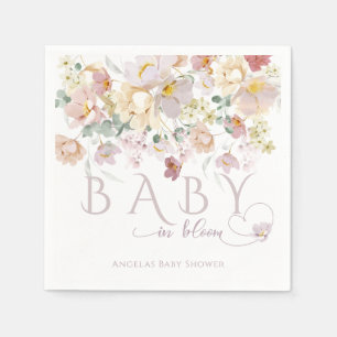 Spring Bloom Wildflower Paars Girl Baby shower Servet