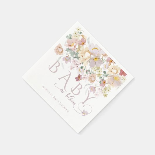 Spring Bloom Wildflower Paars Girl Baby shower Servet (Hoek)