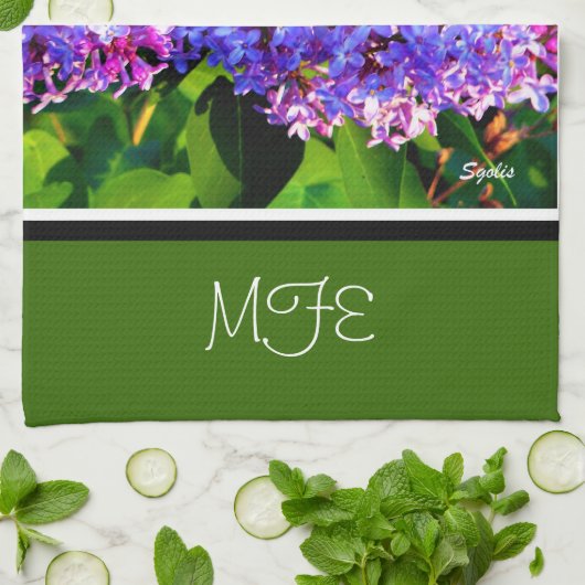 Spring Blooming Lilacs Kitchen Towel Theedoek (Gevouwen)