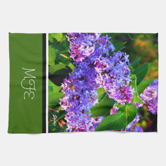 Spring Blooming Lilacs Kitchen Towel Theedoek (Horizontaal)